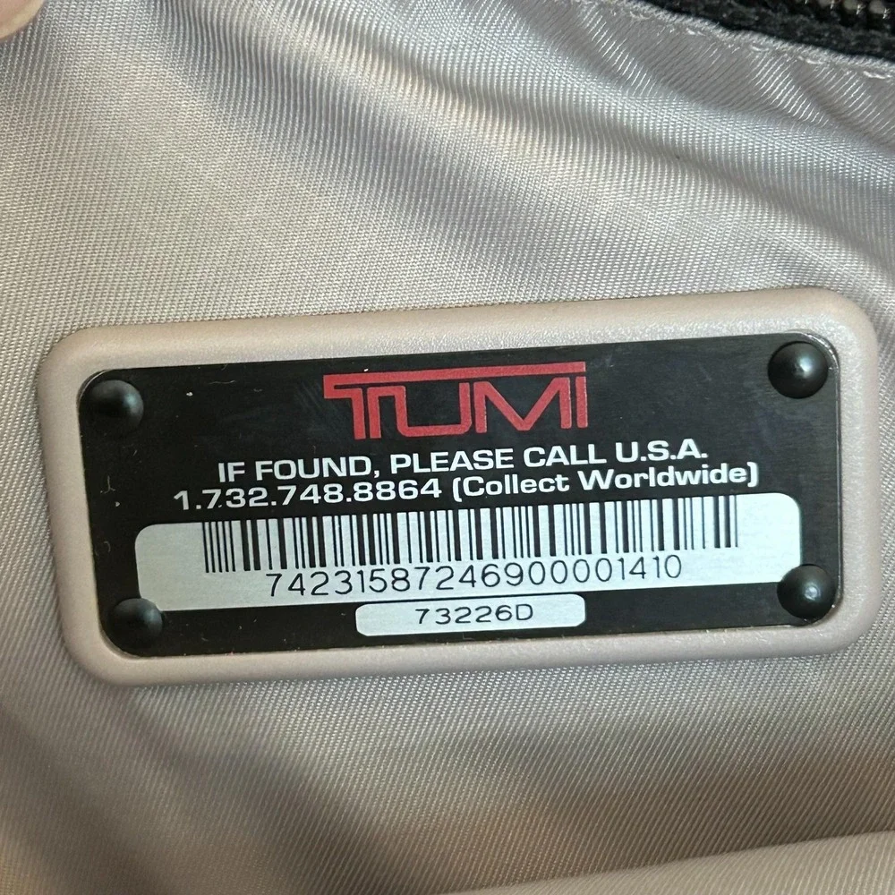 TUMI Black Ballistic Nylon Croc Embossed Leather Laptop Briefcase Bag